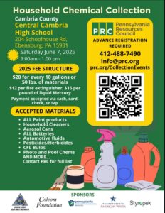 Household Chemical Collection Cambria County June 7, 2025